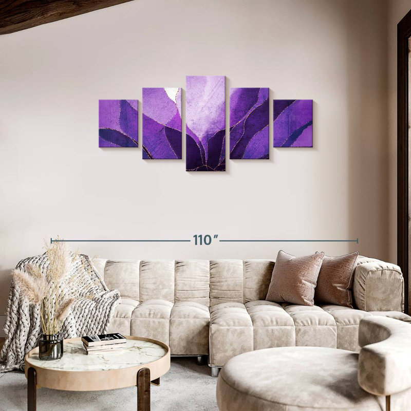 Halcomb Purple Flower, 34" H x 74" W