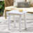 SELMA Acacia Wood Accent Side Table In White PU, Weather-Resistant Rectangular End Table For Patio, Garden, Lawn, And Living Room