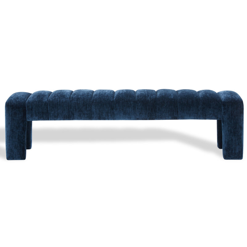 Bellisima Upholstered Bench, Navy Chenille