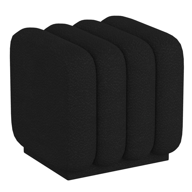 Archuleta Upholstered Ottoman, Black Polyester