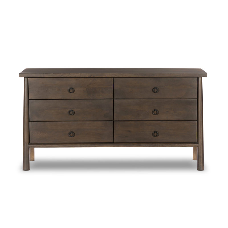 Freddie 6 Drawer Dresser-Brown, Brown