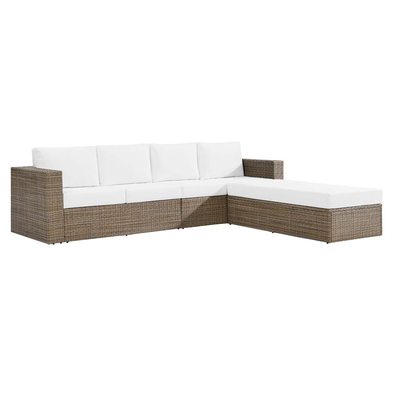 Ensemble de canapé modulaire avec repose-pieds Convene, Blanc