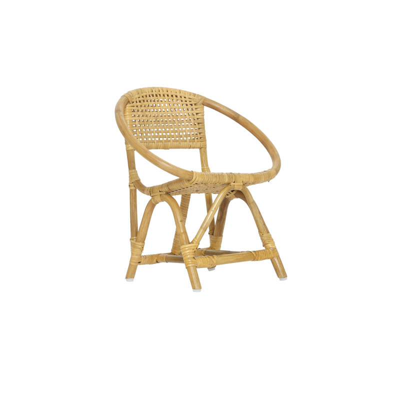 Burov Kids Hand Crafted 18" Rattan and Cane Chair for Children up to 3 Years, Natural, 18'' H X 16'' W X 8'' D