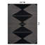 Tapis de sol à rayures aztèques noires, lavable à la machine, en polyester avec envers antidérapant-64577239