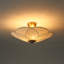 Pleated Flower Bowl Fabric Semi Flush Mount