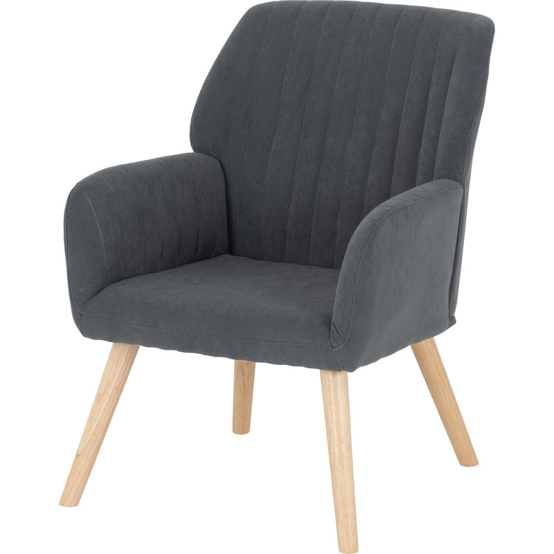 Velvet Side Chair, Dark Grey