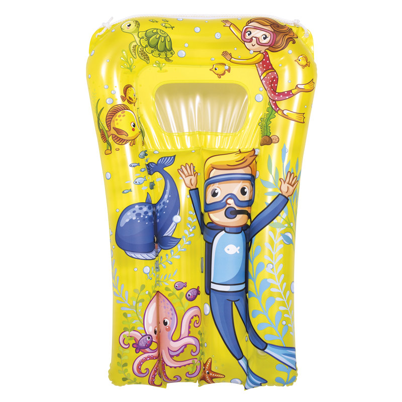 29" Yellow Underwater Sea World Inflatable Kick Board, Yellow