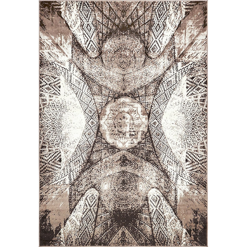 Ahron Ikat Indoor Rug, Rectangle 5' x 8'