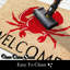 Tapis de porte en coco naturel avec envers en PVC, «Red Crab Welcome», 18 po x 30 po, intérieur / extérieur robuste