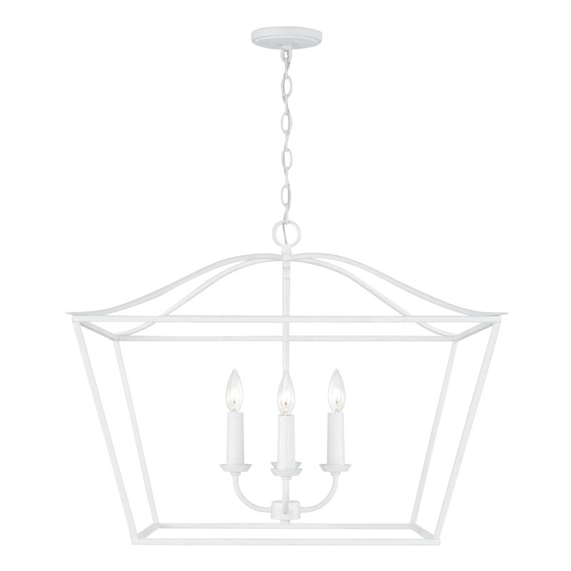 Luminaire suspendu 4 lumières Heidrun, Blanc texturé