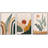 Mid Century Modern Boho "Abstract Fern Leaf & Desert Landscape Artwork, Warm Earth Tone Triptych Wall Pictures, Framed Canvas Giclée Print 3 Pieces Wall Art" 16"x24"x3 pcs, 24"x36"x3 pcs-73721027-73721019
