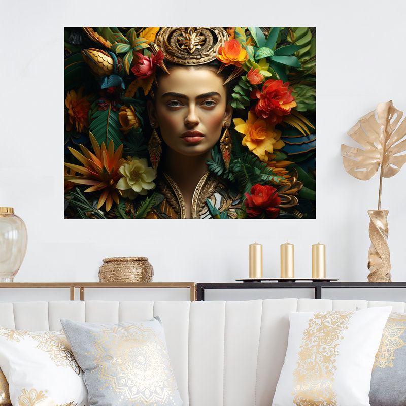 Art mural en métal Frida, H 16 po x l 32 po x P 1 po