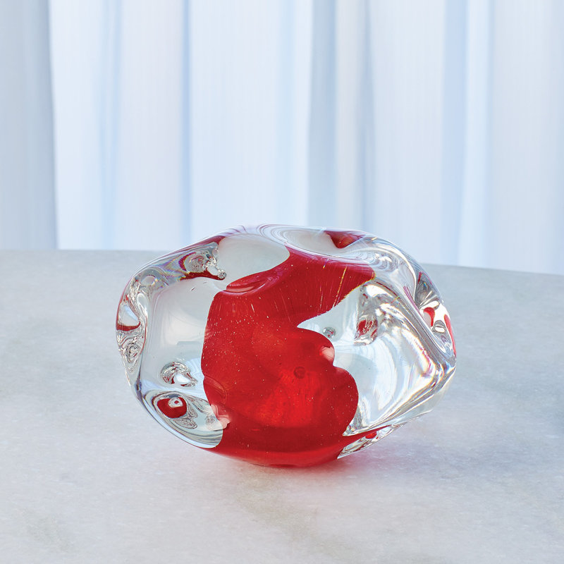 Dimple Paperweight-Cinnabar, 4.25" H x 6.25" W x 4.75" D