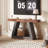 55" Farmhouse Console Table, 2-Tier Wooden Trapezium Sofa Table with Open Shelf, Rustic Entryway Table-883525218