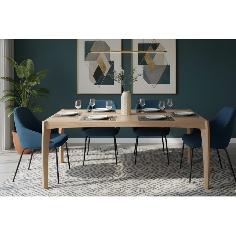 Table de salle à manger en bois massif Leoni, Bois de chêne