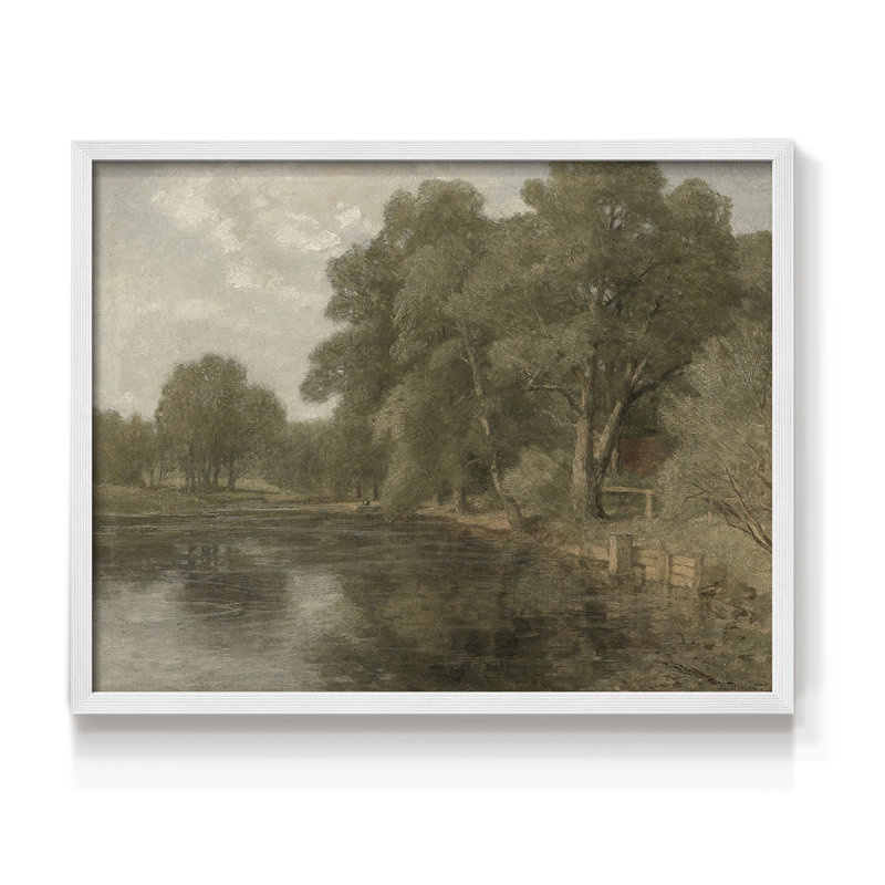Paysages rétro - DCXCVI - Reproduction encadrée - Restickable, H 11 po x l 14 po, Blanc