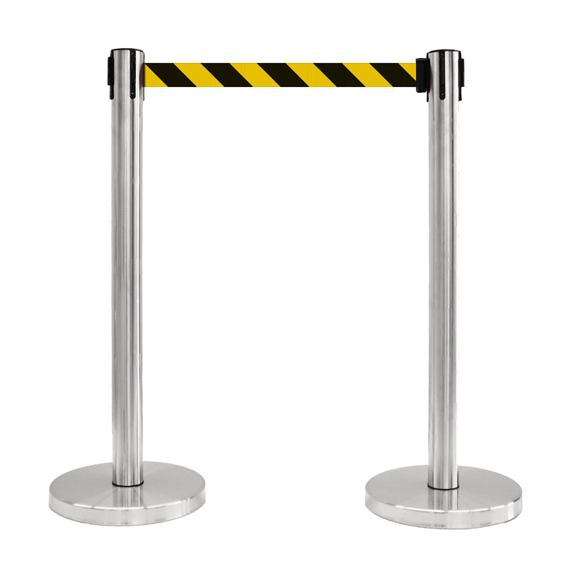 Barrière de sécurité de 36 po pour ceinture de sécurité rétractable (2 miroirs avec ceinture noire / jaune de 78 po)