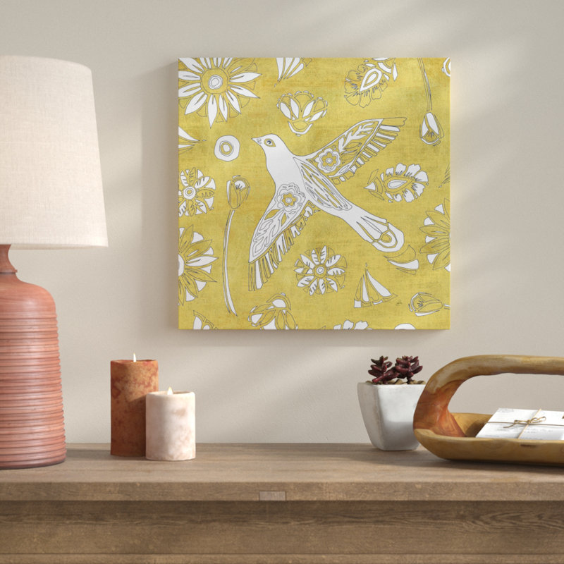 « color my world scandinave woodcut i gold », reproduction de dessin sur toile, H 24 po x l 24 po x P 1,5 po, Toile tendue