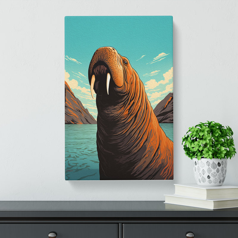 Walrus Deco - Print, 76cm H x 50cm W x 3cm D