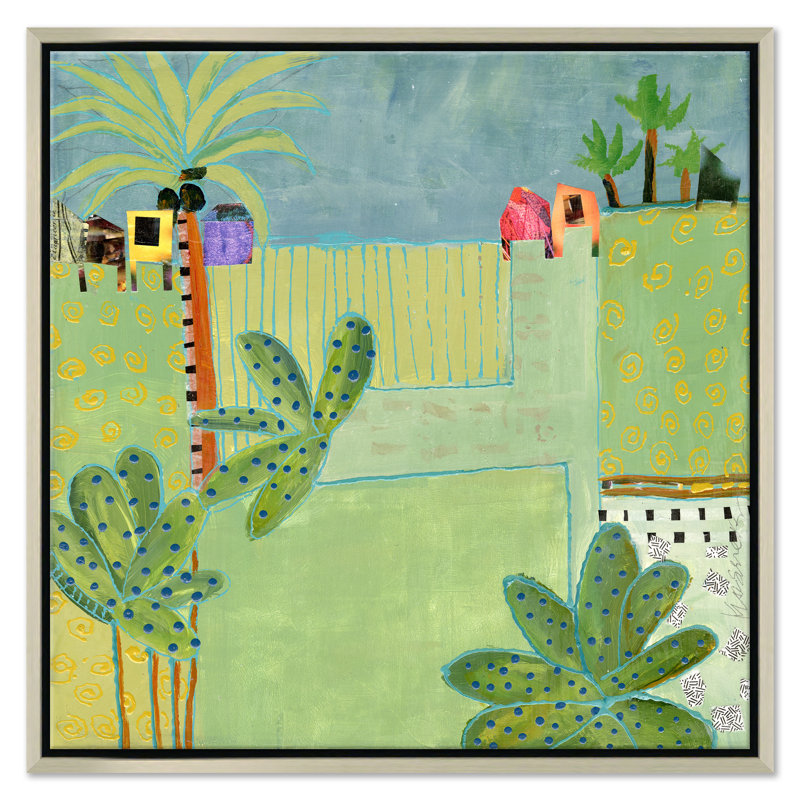 Cabanas by Jill Krasner - Single Picture Frame Painting on Canvas, Silver