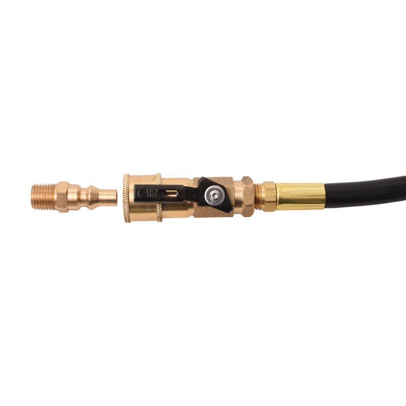 Flame King 1/4" RV Propane Quick Connect Adapter for Propane Hose, Shutoff Valve & Full Flow Plug