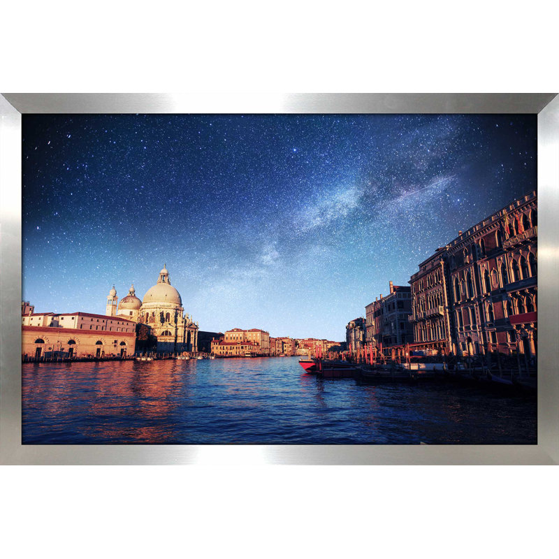 «Milky Way Sea II», reproduction d'impression encadrée, H 27,5 po x l 39,5 po x P 0,75 po, Encadrement argenté