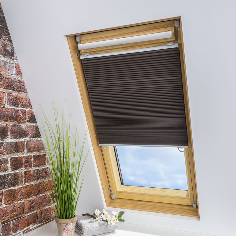 Cordless Opaque Arch Blind, Brown, 141cm L x 83cm W