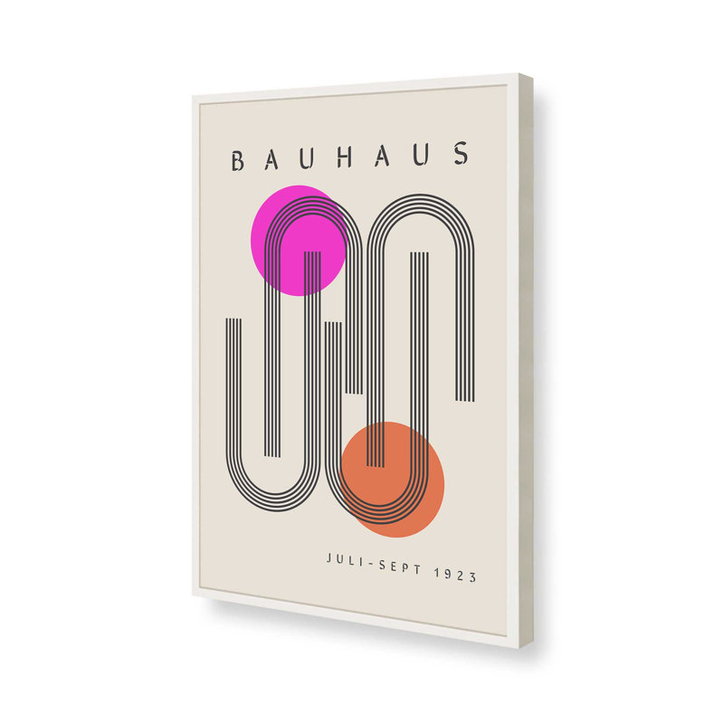 Imprimé de style Bauhaus simplifié, Blanc opaque, H 21 po x l 17 po