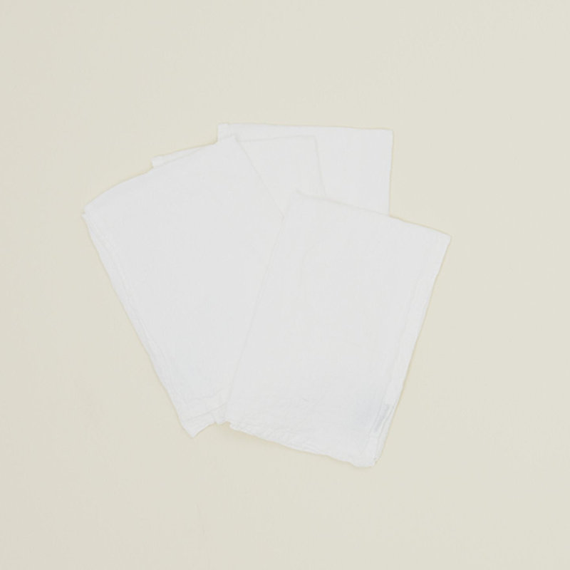 Simple Linen Napkin - Set Of 4, White