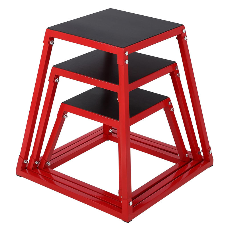Jump Boxes, Heavy-Duty Steel Plyometric Jump Box for Home Gym, Step up Box for Workout with Rubber Pad Plyo Jumping Box Platform Conditioning Strength Training with Sizes 12", 18", 24", 30"