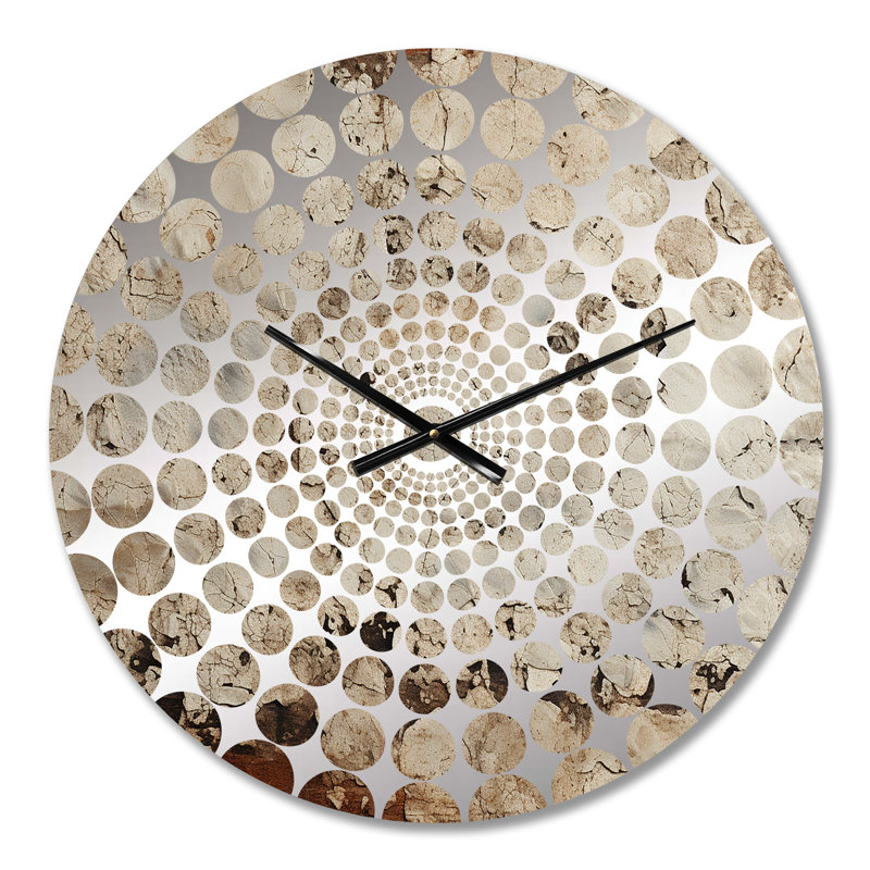 Grey Rhythms Champagne I - Champagne Wall Clock, Small