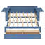 Lit de jour double multifonctionnel avec bureau amovible, tiroirs de rangement et tables d'appoint à levage hydraulique, bleu-108361750-108361751