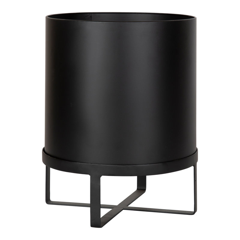 Keithley Metal Pot Planter, 14.5" H x 11" W x 11" D, Black