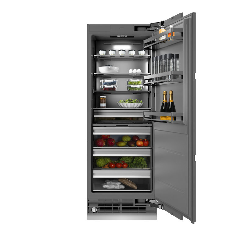 ZLINE Autograph 30 in. Panel Ready Column Refrigerator with Gray Interior, Champagne Bronze