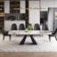 Ensemble de table de salle à manger moderne pour 8 à 10 personnes avec 78,7 po à 110 po de dessus en faux marbre extensible et 10 chaises en cuir de polyuréthane-1059334993-1059335006
