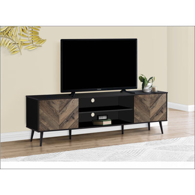 Meuble télé, console de 72 po, meuble multimédia, meuble de rangement, salon, chambre à coucher et stratifié, pieds en bois, contemporain, moderne