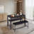 Konawa Wood Dining Table And Chair Set,kitchen Table With 2 Dining Benches