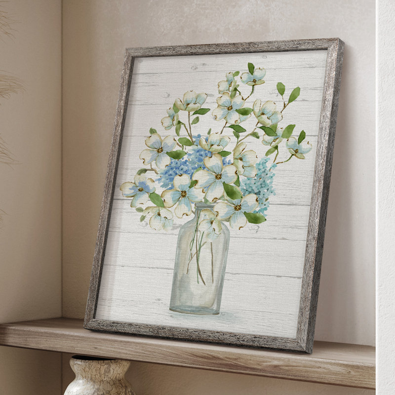 Reproduction encadrée Dogwood Cluster II - bois massif, H 11 po x l 9 po