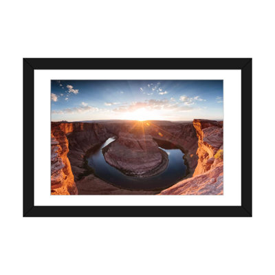 «coucher de soleil, cheval, glen, arizona, états-unis, reproduction de photo sur toile tendue
