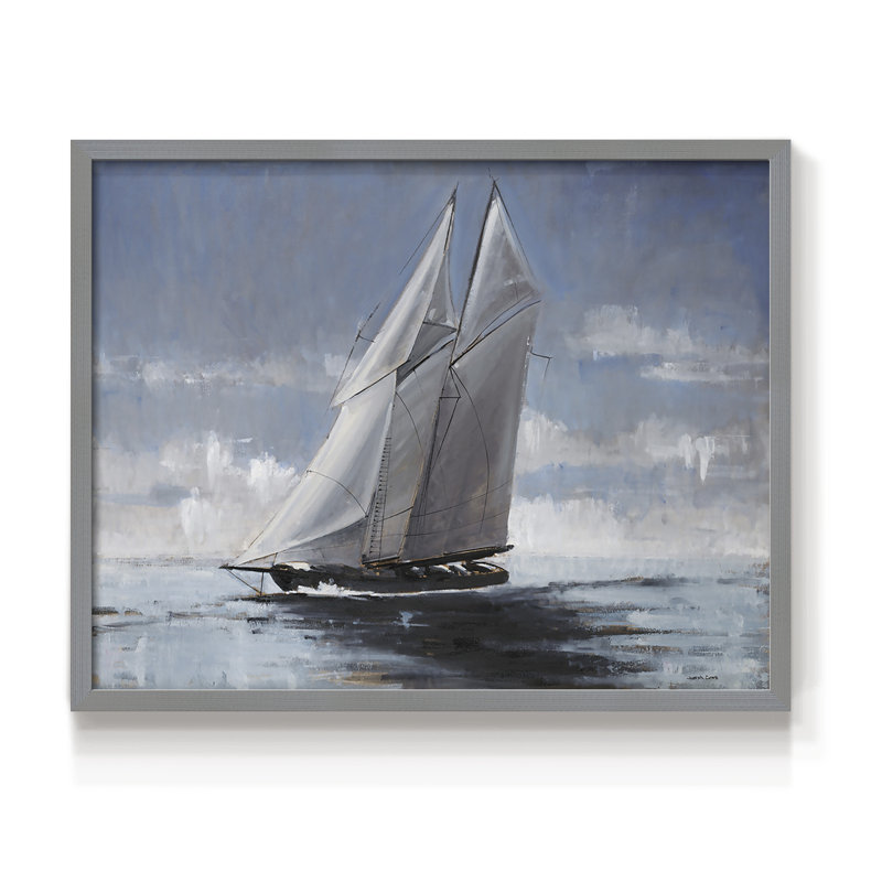 Série nautique-CCxxxix - impression encadrée - réversible, H 11 po x l 14 po, Gris