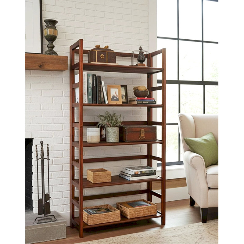 Bibliothèque en bois Jil H 59 "x l 27,5", Brun