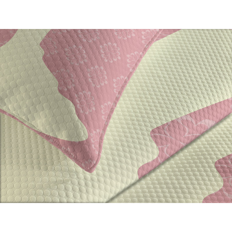 Queen Size White Quilted Bedspread Set with Pillow Shams