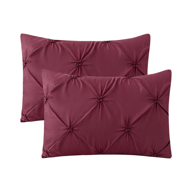 Ensemble de literie dans un sac 8 pièces / 10 pièces Pintuck, Édredon pour lit simple + 8 pièces supplémentai, Rouge