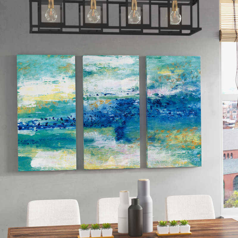 «Sea Isle», reproduction de peinture à l'acrylique à multiples images sur toile tendue avec châssis, H 40 po x l 60 po
