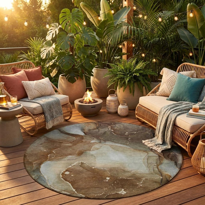 Tapis d'intérieur rond 8 po