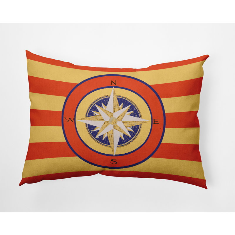 Coussin décoratif intérieur / extérieur Nautical Nights, Planche de surf géométrique orange