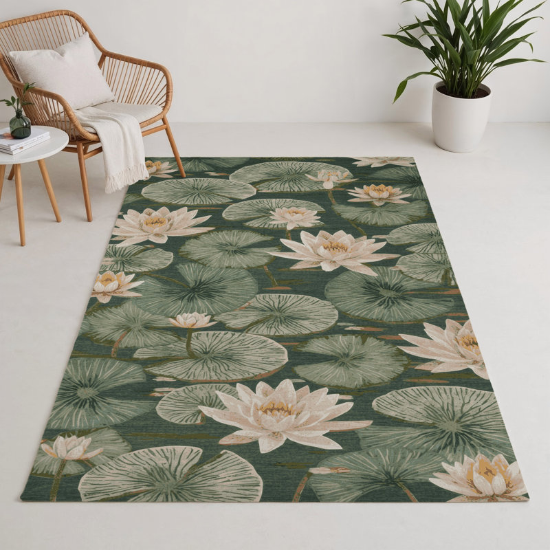 Tapis d'intérieur et d'extérieur brun Botanical
