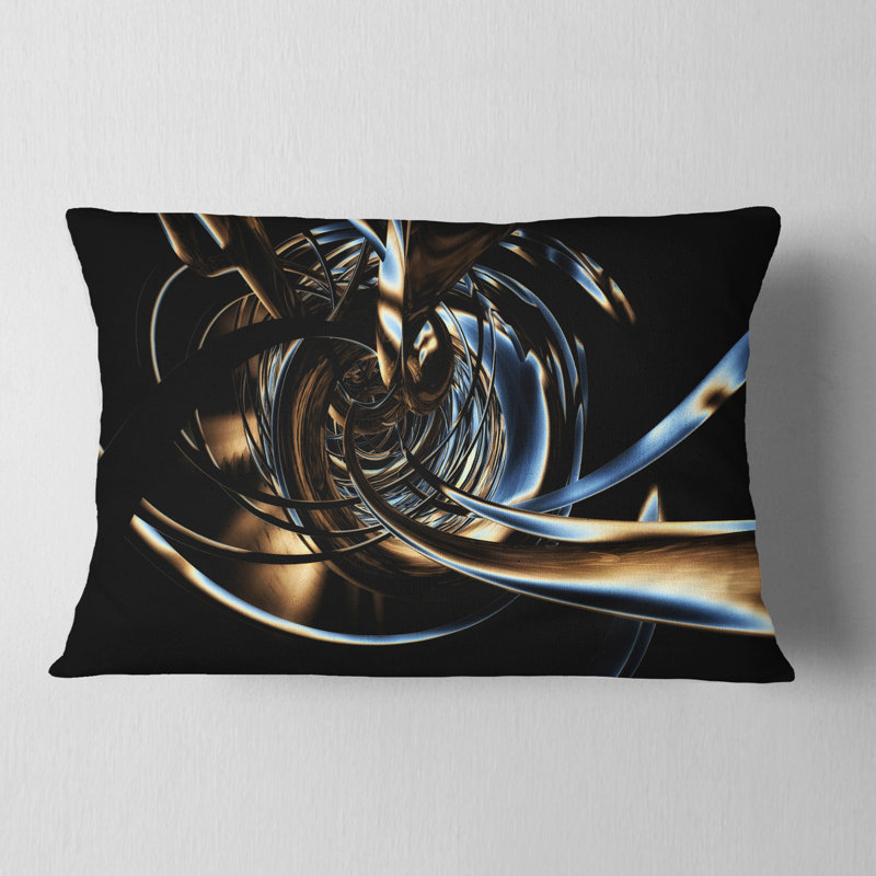 Fractal 3D Tangled Stripes - Coussin décoratif imprimé abstrait