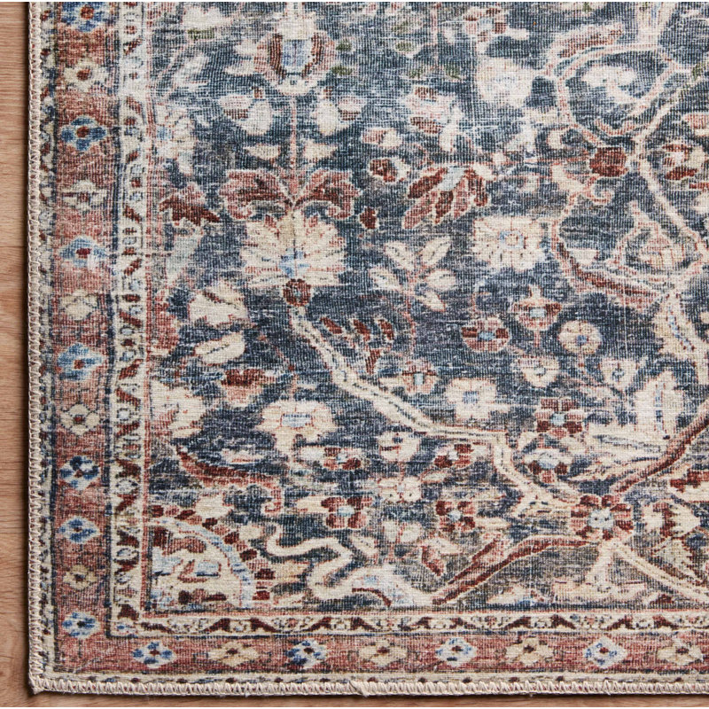 Chris Loves Julia x Loloi Jules Oriental Denim/Spice Area Rug, Rectangle 7'6" x 9'6"