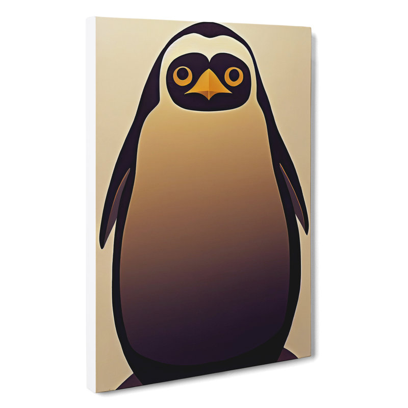 Retro Penguin Art No.2 - Wrapped Canvas, 76cm H x 50cm W x 3cm D